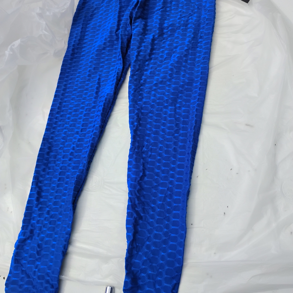 Vibrant Blue Textured Leggings